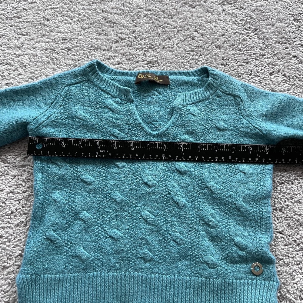 Loro Piana V-Neck Sweater Womens 38 Blue Cashmere Linen Silk‎ Knit *READ DESC* - Picture 11 of 16